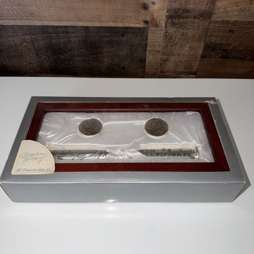 Tiny Treasures Silver Keepsake Gift Birth Certificate Holder First Tooth & Curl